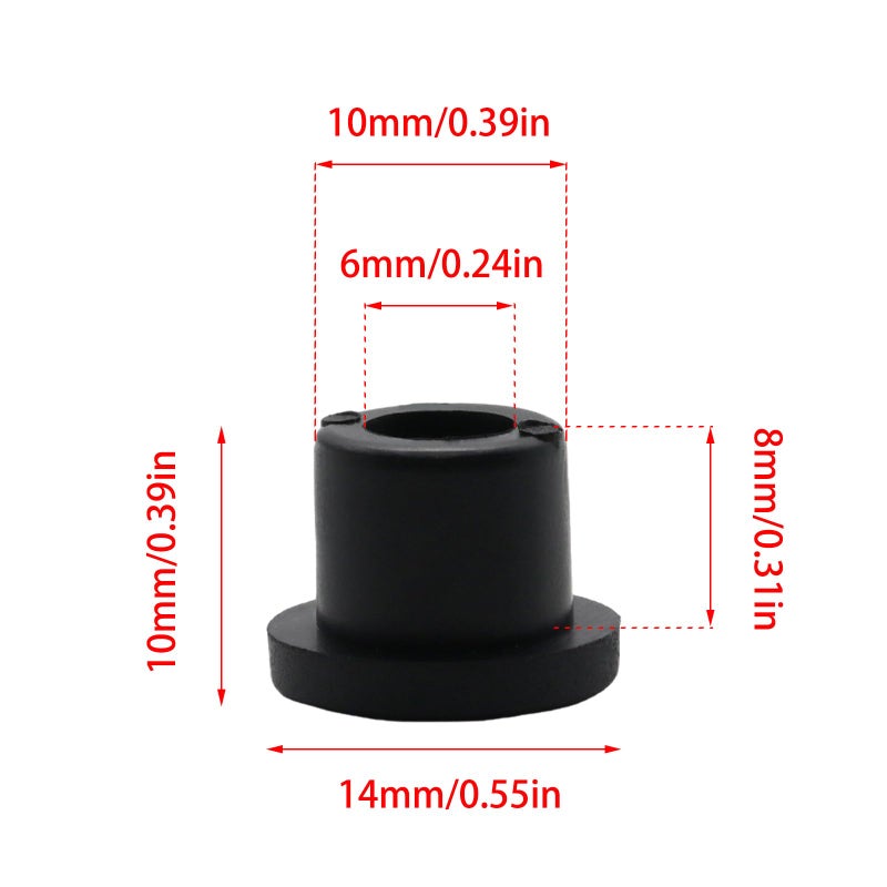 Adyoney 6 Pcs 10mm / 3/8 Inch Black Cable Cord Grommets, Rubber Desk Grommets for Table Computer Desk Wire Organizer TV Console and Other Furnitures Cover - Image 2